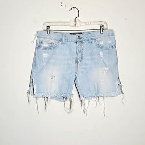 Beautiful victoria's secret pink light wash distressed cutoff jean shorts 6